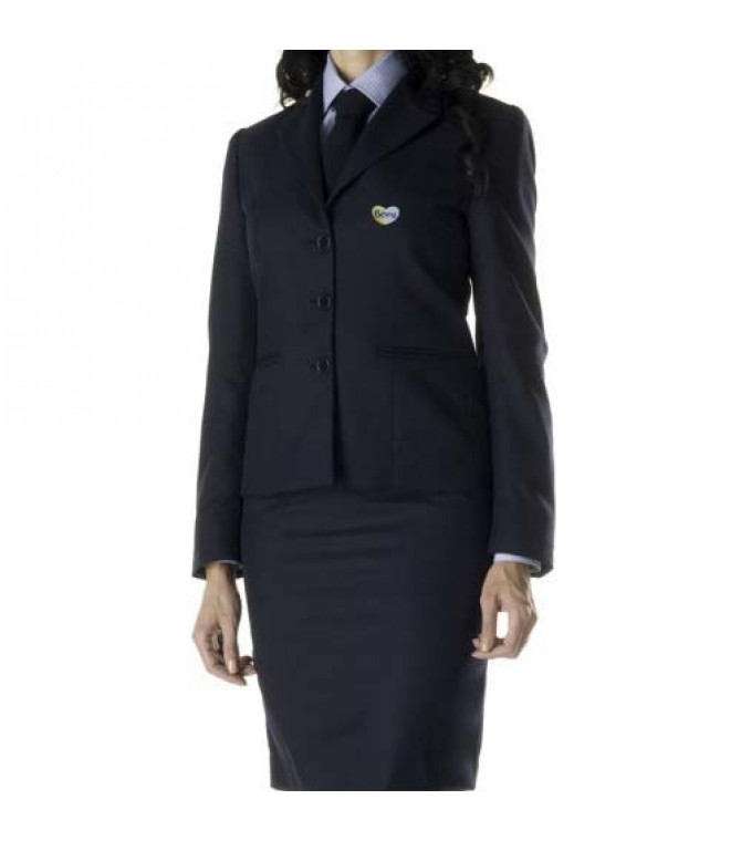 royal blue receptionist uniform suit